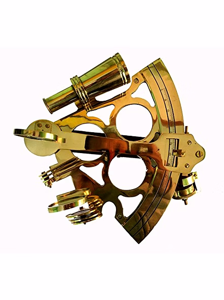 Ascent Gifts Metal Brass Nautical Sextant (4 inch, Blue)-1