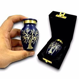 qarzun mini keepsake urn for ashes - miniature urns - mini jar - token urn with velvet box