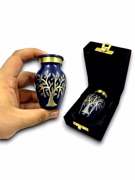 Mini Keepsake Urn for Ashes - Miniature Urns - Mini Jar - Token Urn with Velvet box-Qarzun1025