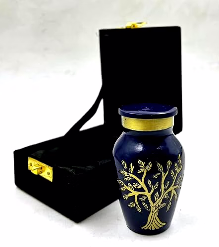 Mini Keepsake Urn for Ashes - Miniature Urns - Mini Jar - Token Urn with Velvet box image 2