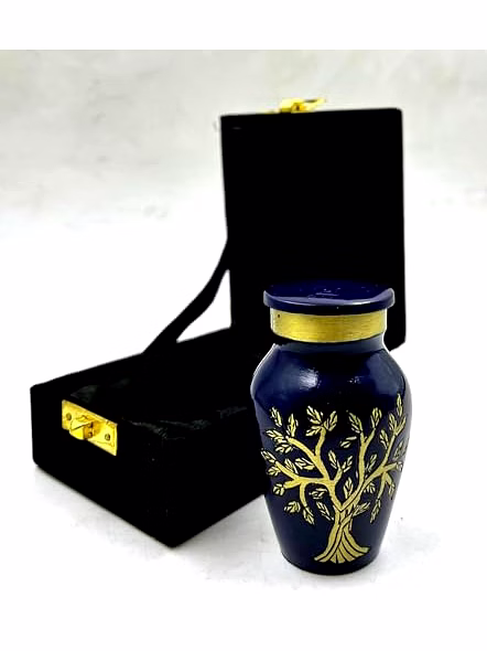 Mini Keepsake Urn for Ashes - Miniature Urns - Mini Jar - Token Urn with Velvet box-1