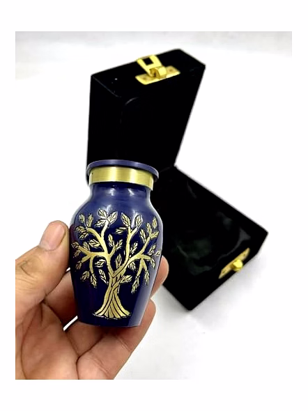 Mini Keepsake Urn for Ashes - Miniature Urns - Mini Jar - Token Urn with Velvet box-4