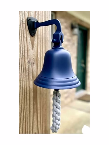 Blue Brass Ship Bell Wall Hanging Bell Small Size Door Bell