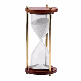 qarzun aglow wooden and brass sand timer hour glass sandglass clock ideal for exercise tea making antique nautical décor theme height 6 inches 5 minutes by aglow