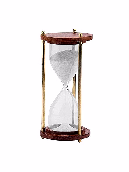 Aglow Wooden and Brass Sand Timer Hour Glass Sandglass Clock Ideal for Exercise Tea Making Antique Nautical Décor Theme Height 6 Inches 5 Minutes by AGLOW