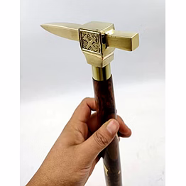qarzun brass anvil handle royal wood walking stick cane 3 fold open nautical vintage style