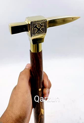 Brass Anvil Handle Royal Wood Walking Stick Cane 3 fold Open Nautical Vintage Style image 3