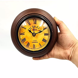 qarzun wood wall clock mini collectible victorian style wall clock room wall decorative 5" brown clock