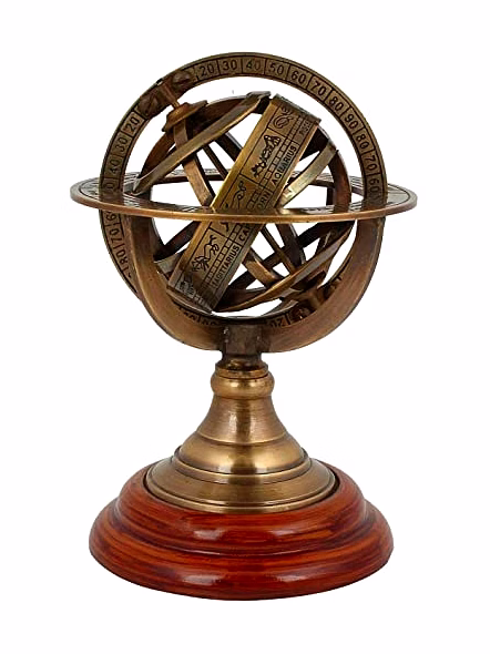FYNJREX Astronomical Brass Engraved Brass Tabletop Armillary Nautical Sphere Globe Items-1