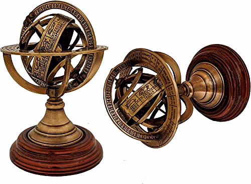 FYNJREX Astronomical Brass Engraved Brass Tabletop Armillary Nautical Sphere Globe Items image 3