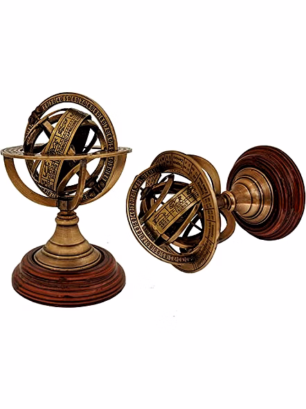 FYNJREX Astronomical Brass Engraved Brass Tabletop Armillary Nautical Sphere Globe Items-2