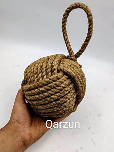 Marseille Monkey Knot Jute Rope Door Stopper (4 lbs) - Jute image 3