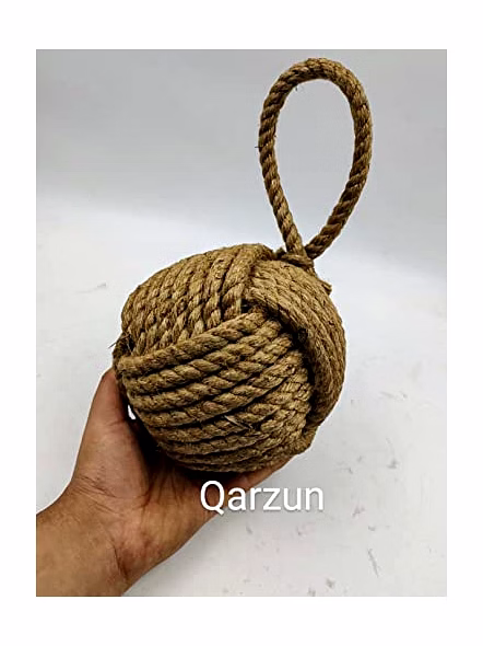 Marseille Monkey Knot Jute Rope Door Stopper (4 lbs) - Jute-2