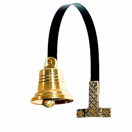 qarzun vintage solid small brass wall & hanging door bell, handcrafted doorbell -handcrafted doorbell perfect for home, garden outdoor and indoor pet training bell