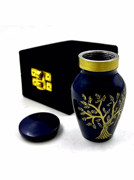 Personalized Mini Keepsake Urn for Ashes: Handcrafted Sharing Urn with Velvet Box