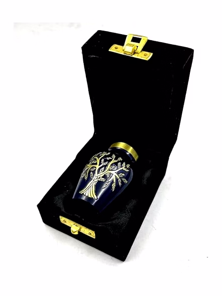 Personalized Mini Keepsake Urn for Ashes: Handcrafted Sharing Urn with Velvet Box-2
