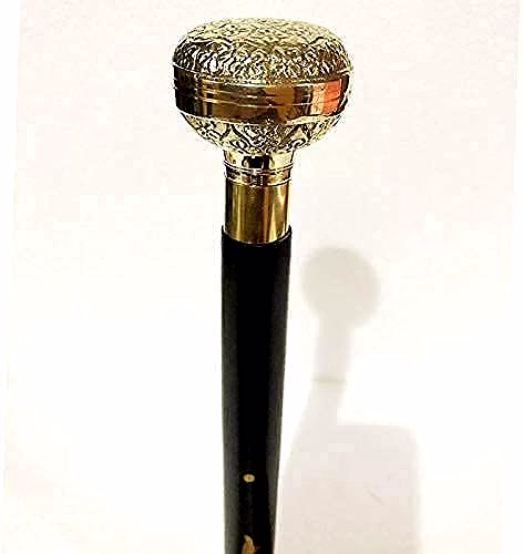 qarzun a f handmade vintage solid brass victorian handle wooden 3 fold black walking stick wood walking cane
