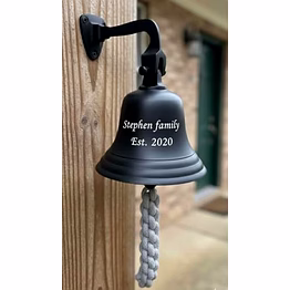 qarzun personalized antique black metal ship anchor bell wall hanging door bell small size