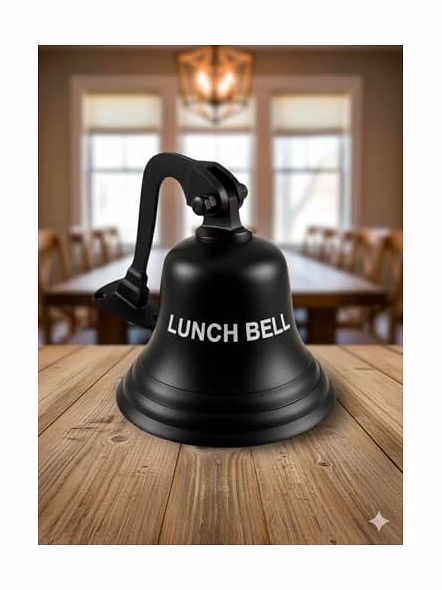Personalized Antique Black Metal Ship Anchor Bell Wall Hanging Door Bell Small Size-4