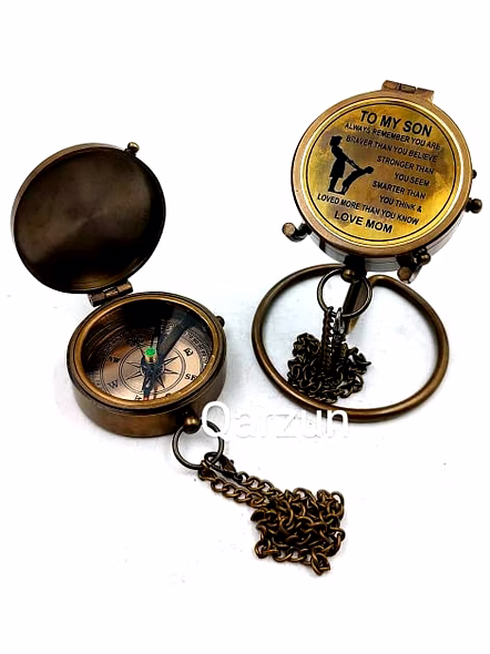 to My Son Love mom Antique Nautical Vintage Directional Magnetic Compass with Famous Scripture Quote Engraved Baptism Gifts with Display Stand for Loved Ones, Son, Father, Love