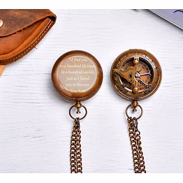 qarzun personalized pocket compass sundial brass nautical with leather cover birthday gift for your lovedones