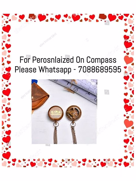 Personalized Pocket Compass Sundial Brass Nautical with Leather Cover Birthday Gift for Your lovedones