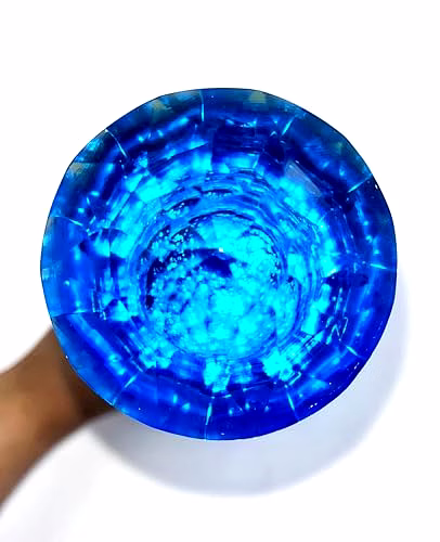 Victorian Style Walking Stick Cobalt Acrylic Crystal Blue Cut Glass Handle walking Cane image 2