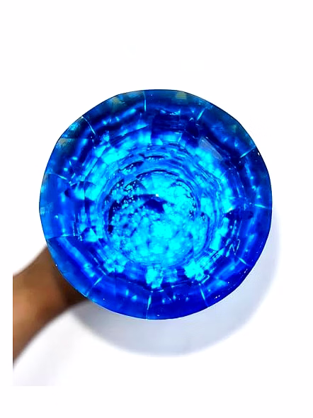 Victorian Style Walking Stick Cobalt Acrylic Crystal Blue Cut Glass Handle walking Cane-1