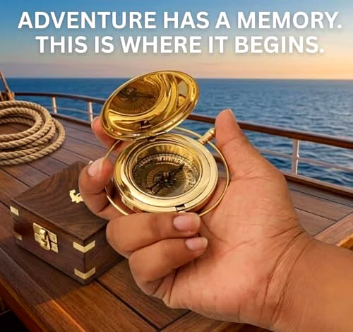 Personalized Brass Alethiometer Compass with Chain and Wood Box Nautical Navigation Compass Anniversary Birthday Gift for Your Loved Ones image 5