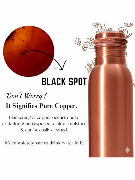 Ayurveda Engraved Name On Lid Copper Bottle 34oz, Leak Proof Copper Water Bottle for Drinking Water, Unique Design Yoga Bottle for Home, Stainless Steel with Screw Lid-1
