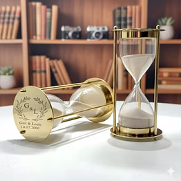 qarzun personalized brass hourglass – 5 minute fillable sand timer, wedding sand ceremony set, custom for wife, wedding gift