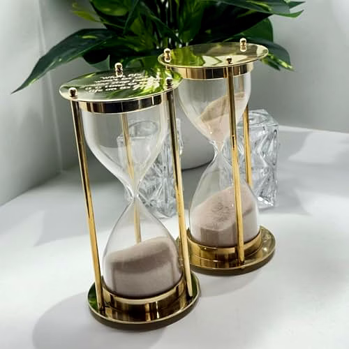 Personalized Brass Hourglass – 5 Minute Fillable Sand Timer, Wedding Sand Ceremony Set, Custom for Wife, Wedding Gift image 5