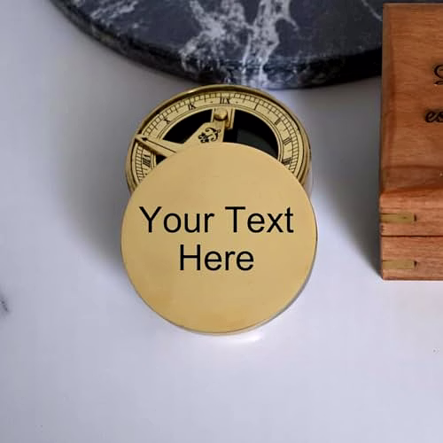 Personalized Sundial Compass with Wood Box Brass Nautical Birthday Gift for Your Loved Ones image 3