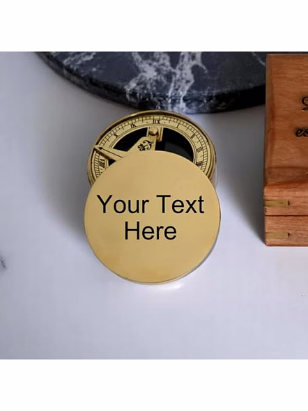Personalized Sundial Compass with Wood Box Brass Nautical Birthday Gift for Your Loved Ones-2