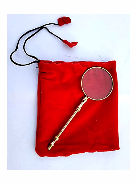 Ascent Gifts Brass Magnifying Glass Vintage Magnifier Pocket Portable with Velvet Pouch Bag Gift-3