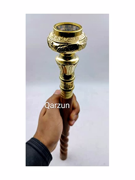 Travelers Compass Gentleman's Walking Stick,36Inch,Brass Handle&amp;Hardwood Cane,Victorian Handle Designer Antique Wooden Compass Handle Walking Stick Vintage Cane-1