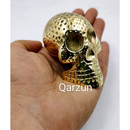 qarzun brass skull style paper weight table desk decorative 250gms