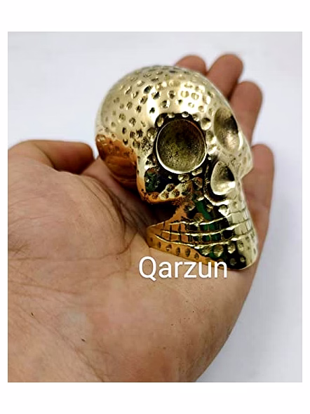 Brass Skull Style Paper Weight Table Desk Decorative 250Gms