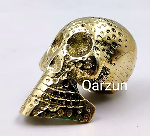 Brass Skull Style Paper Weight Table Desk Decorative 250Gms image 2