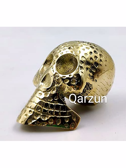 Brass Skull Style Paper Weight Table Desk Decorative 250Gms