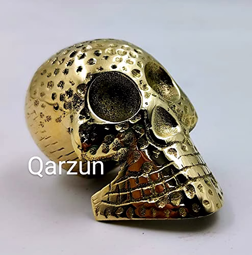 Brass Skull Style Paper Weight Table Desk Decorative 250Gms image 3