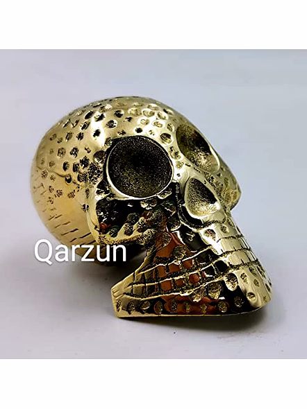 Brass Skull Style Paper Weight Table Desk Decorative 250Gms-2