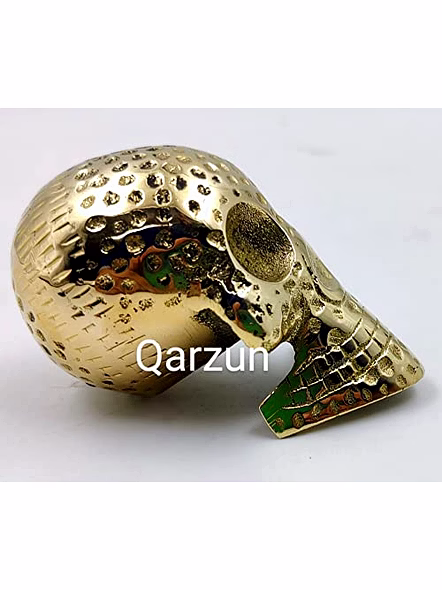 Brass Skull Style Paper Weight Table Desk Decorative 250Gms-4