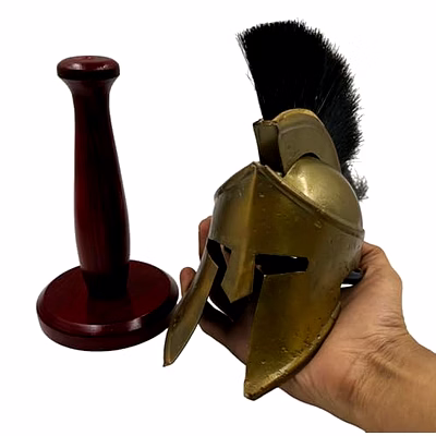qarzun metal mini 300 movie spartan helmet with wood stand table desk decorative