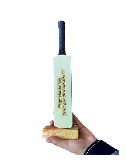Personalized Wood Miniature Bat 12" Show Piece &amp; Gift Purpose Souvenir Bat (They Can't Be Used for Paying Cricket)-3