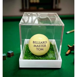 qarzun personalized pool ball with custom engraving, monogrammed cue ball 57mm, gifts for billiards enthusiast, sports gift, festive spirit with display acrylic box