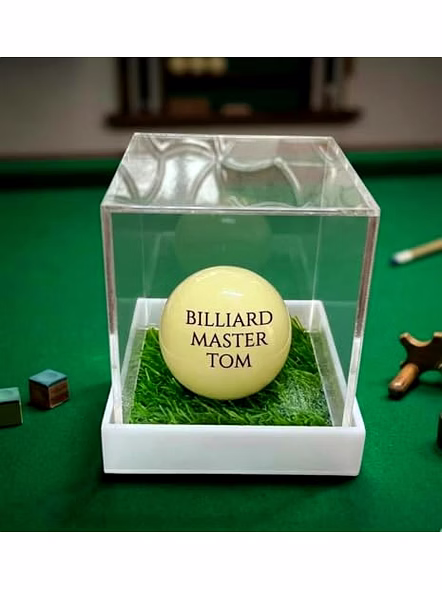 Personalized Pool Ball with Custom Engraving, Monogrammed Cue Ball 57mm, Gifts for Billiards Enthusiast, Sports Gift, Festive Spirit with Display Acrylic Box