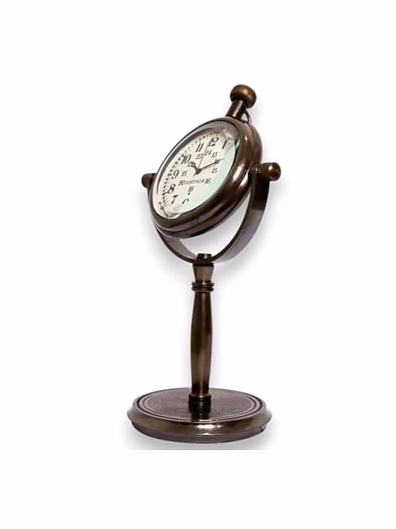 Personalized Table Clock - Engraved Office Desk Small Clock - Minimalist Desktop Clock - Brass Finish Antique - 5.1" - Meaningful Gift for Loved One-2