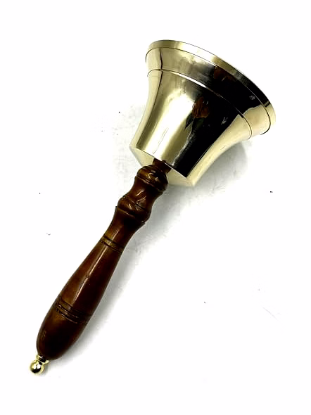 Large &amp; Heavy Solid Brass Loud Hand Call Bell for Weddings, Christmas, School 11"(H) 5"(D) Polished Brass-2