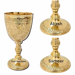 qarzun engraved name brass goblet embossed design,premium goblet champagne flutes coupes wine drinking glass,tumbler cups for water
